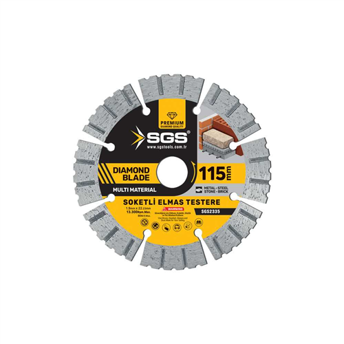 SOKETLİ ELMAS TESTERE Multi-Material 115mm SGS2335
